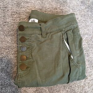 CAbi Sage Green Pants with Button Detail